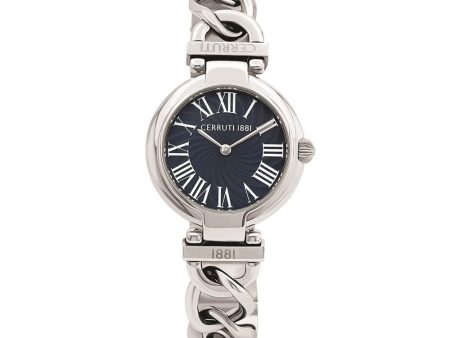 Cerruti Ladies Watch Stainless Steel Case With Blue Dial & Stainless Steel Metal Bracelet Hot on Sale