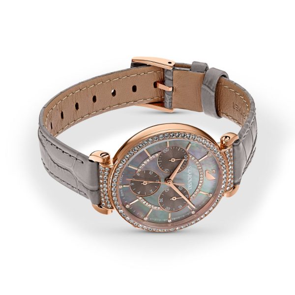 Swarovski Passage Chrono Watch Leather Strap,  Pvd Supply