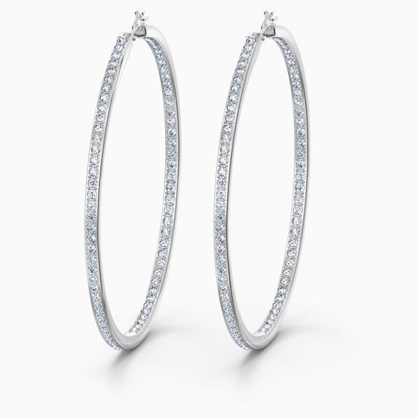 Swarovski Rare Hoop Pierced Earrings White One Size Online