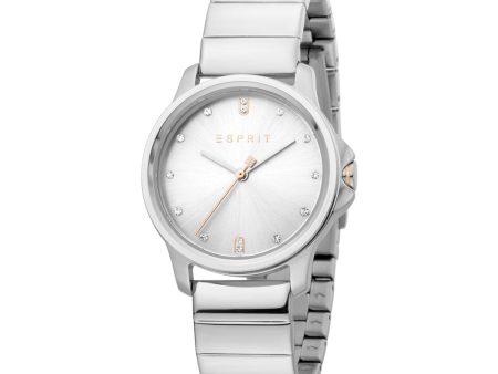 Esprit Ladies Watch Silver Color Stainless Steel White Dial With Stone Online now