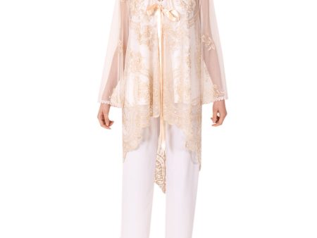 Sally Poppy Pajama Metalic Ivory Hot on Sale