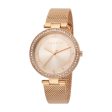 Esprit Ladies Watch Ip Rosegold Mesh Bracelet & Rosegold Dial With Stone Supply