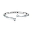 Swarovski Attract Soul Heart Bangle White, Rhodium Plated Online Hot Sale