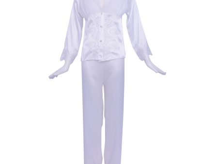 Batista Satin Nightdress 6 Pieces Set White on Sale