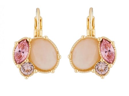 Les Nereides Quartz And Pink Rhinestone Dormeuses Earrings Online