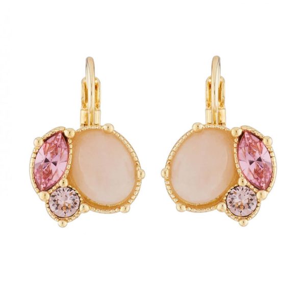 Les Nereides Quartz And Pink Rhinestone Dormeuses Earrings Online