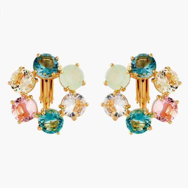 Les Nereides La Diamantine Acqua Azzura Hoops Clip-On Earrings Hot on Sale