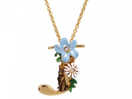 Les Nereides Blossoming Alphabet Necklace Letter J Online Hot Sale