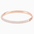 Swarovski Stone Bangle White Rose-Gold Tone Online