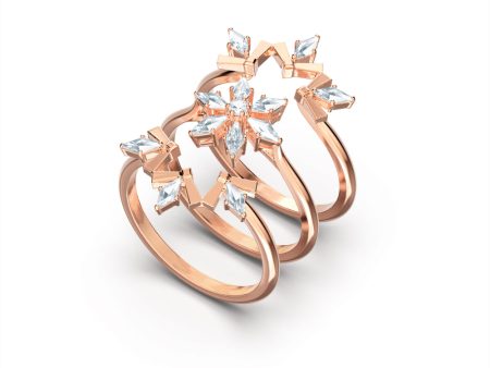 Swarovski Magic Ring Set White, Rose-Gold Tone Plated on Sale