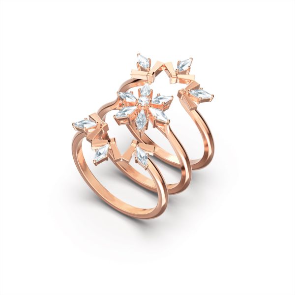 Swarovski Magic Ring Set White, Rose-Gold Tone Plated on Sale