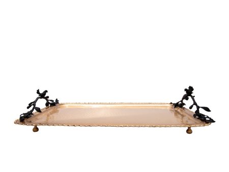 Decorium Nature S Rectengular Tray, Gold For Sale