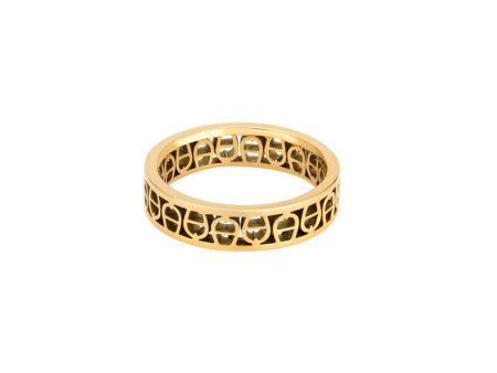 Aigner Ring With Gold Plated Monogram & A Logo Online Sale