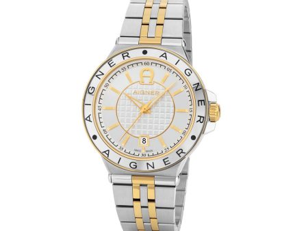 Aigner Tries Men s Watch Stainless Steel   Gold Plated Case With Silver Dial Sale