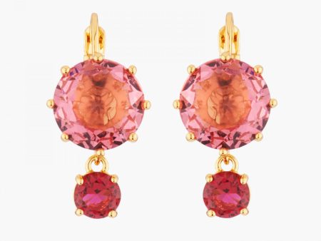 Les Nereides Pink And Red Round Stones La Diamantine Multicoloured Sleeper Earrings Online Hot Sale