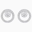 Swarovski Creativity Circle Pierced Earrings White, Rhodium Plated Online Hot Sale