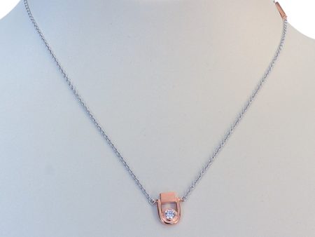 Esprit Necklace Silver Color Chain With Stone  Rosegold Pendant 925 Silver Supply