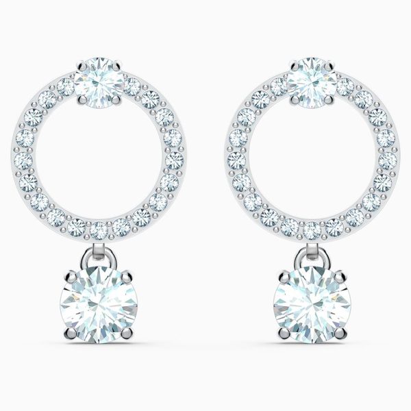 Swarovski Attract Circle Pierced Earrings White One Size Hot on Sale