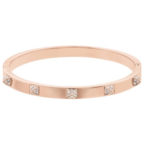 Swarovski Tactic Bangle White, Rose-Gold Tone Plated Fashion