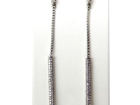 Armani Ladies Earrings Sterling Silver With Zircon & Dangle Drop Pendant Design on Sale