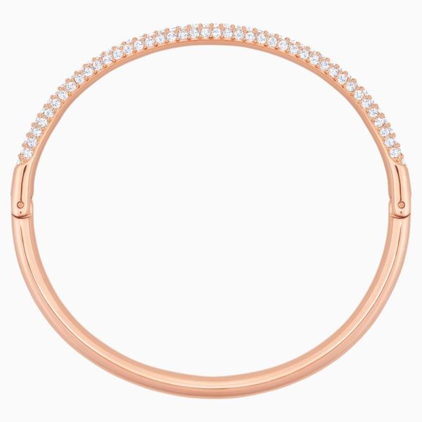 Swarovski Stone Bangle White Rose-Gold Tone Online