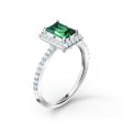 Swarovski Angelic Rectangular Ring Green, Rhodium Plated Online now