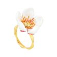 Les Nereides Japanese White Cherry Blossom And Petals Adjustable Ring Online Sale