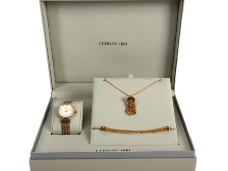 Cerruti Ladies Set Watch, Necklace, And Bracelet Fashion