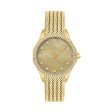 Cerruti Ladies Watch Gold Plated Case   Clera Stones Beigents With Mother Of Pearl Dial & Gold Plated Mesh Bracelet Online Sale