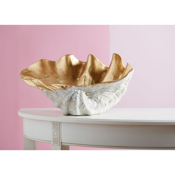 Ethan Allen Large Gold Leafed Clam Shell For Cheap