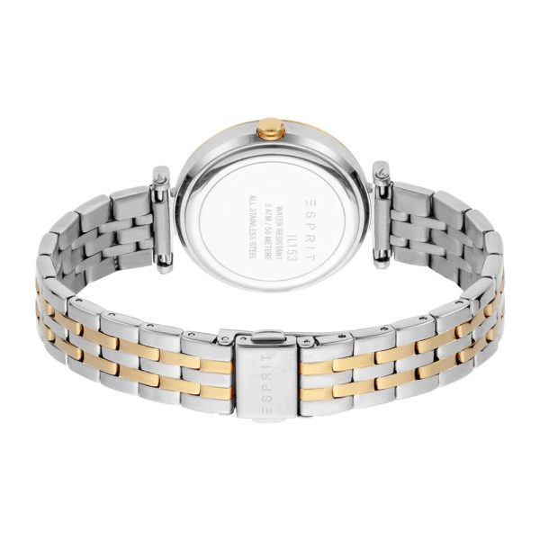 Esprit Ladies Two Tone Watch With Silver  Dial & Stone For Discount