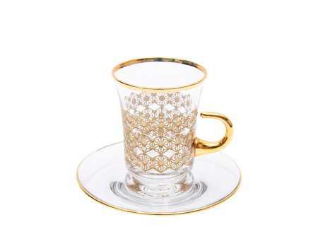 Decorium Mrc 12 Pcs Tea Set, Saucer  With Gold Rim For Sale