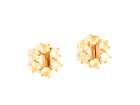 Les Nereides 6 Stone Clip Round Earrings Online Sale