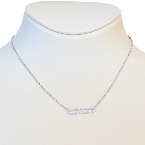 Esprit Necklace Stainless Steel Chain With Open Bar Style With Stone Pendant For Sale