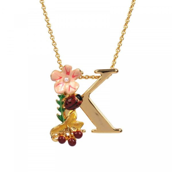 Les Nereides Blossoming Alphabet Necklace Letter K Discount