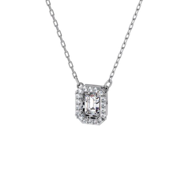 Swarovski Millenia Necklace Square Swarovski Zirconia, White, Rhodium Plated Fashion