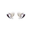 Esprit Earrings Stainless Steel Heart Shape Matt & Glowsy Studs With Stone Discount