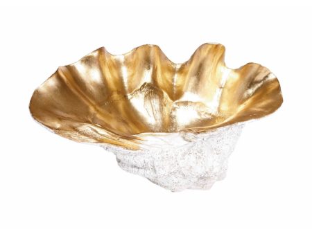 Ethan Allen Large Gold Leafed Clam Shell For Cheap