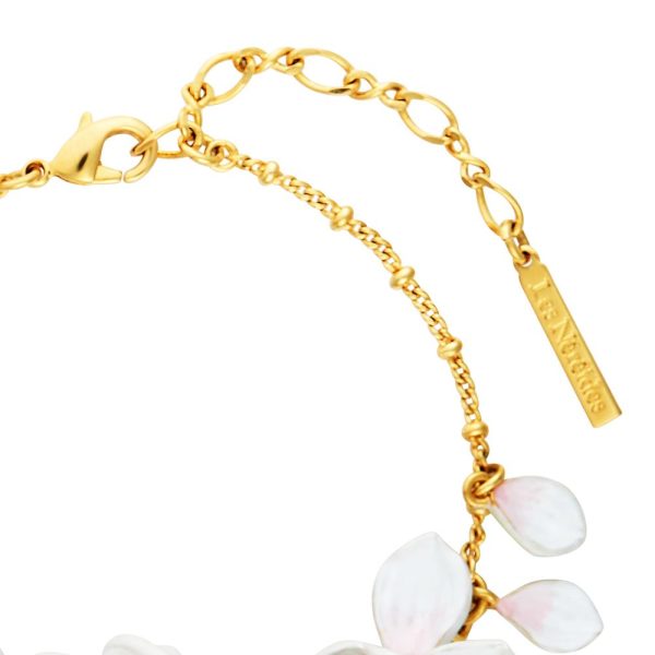 Les Nereides Japanese White Cherry Blossom And Petals Thin Bracelet For Discount