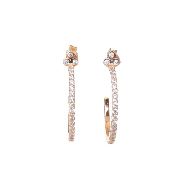 Esprit Earrings Ip Rosegold Color With Stone Online Sale