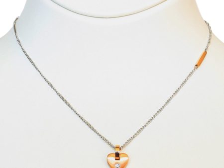 Esprit NecklaceÂ  Stainless Steel Chain Â With RosegoldÂ Â HeartÂ  With Stone Pendant Online now