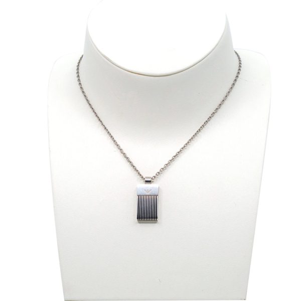 Armani Men s Necklace Stainless Steel, Silver Color For Discount