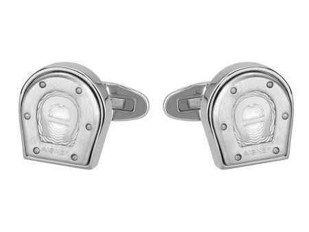 Aigner Cufflink Stainless Steel Signa A Logo Center Cheap