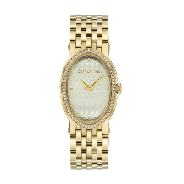 Cerruti Ladies Watch Gold Plated Case With Champagne Dial & Gold Plated Metal Bracelet Online