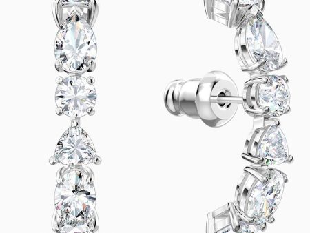 Swarovski Tennis Deluxe Mixed Pierced Earrings White One Size For Sale