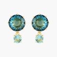 Les Nereides La Diamantine Acqua Azzura Round Stone Stud Earrings Online now