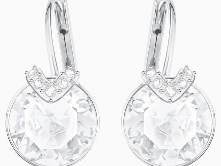 Swarovski Bella V Pierced Earrings White, Rhodium Plated Sale