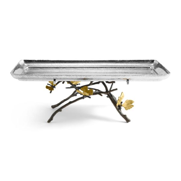 Butterfly Ginkgo Footed Centerpiece Tray For Discount