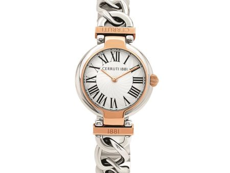 Cerruti Ladies Watch Stainless Steel   Rose Gold Plated Case With White Dial & Stainless Steel Rose Gold Plated Metal Bracelet Hot on Sale