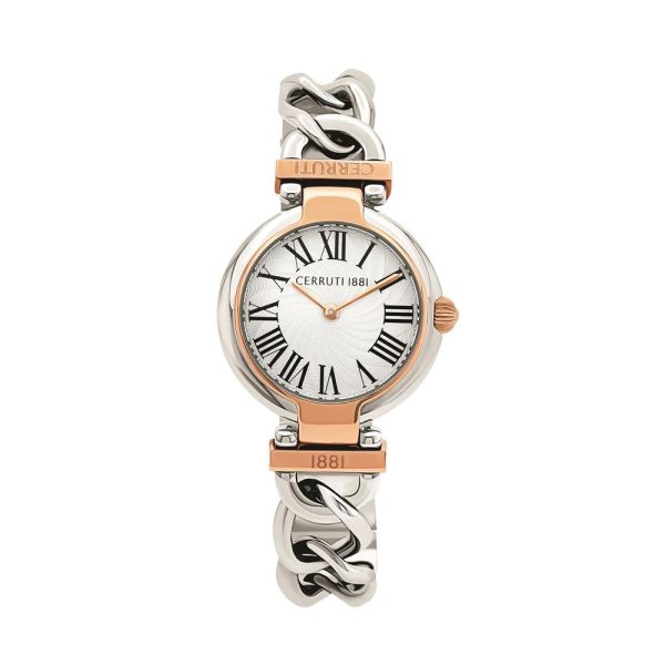 Cerruti Ladies Watch Stainless Steel   Rose Gold Plated Case With White Dial & Stainless Steel Rose Gold Plated Metal Bracelet Hot on Sale